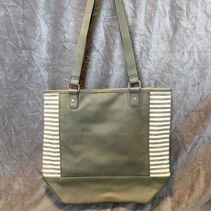 Thirty-One Color block Tote - Olive NWOT